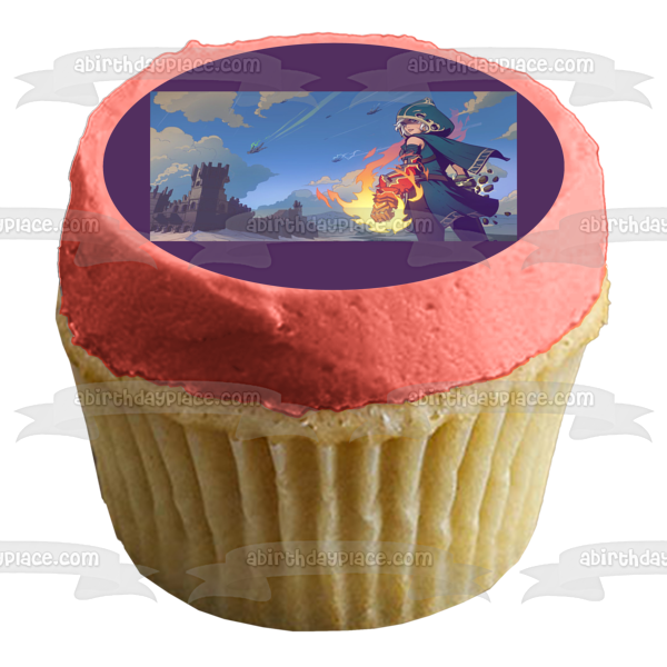 Adorno comestible para tarta con diseño de guantelete de fuego de piel de Spellbreak, imagen ABPID53667 