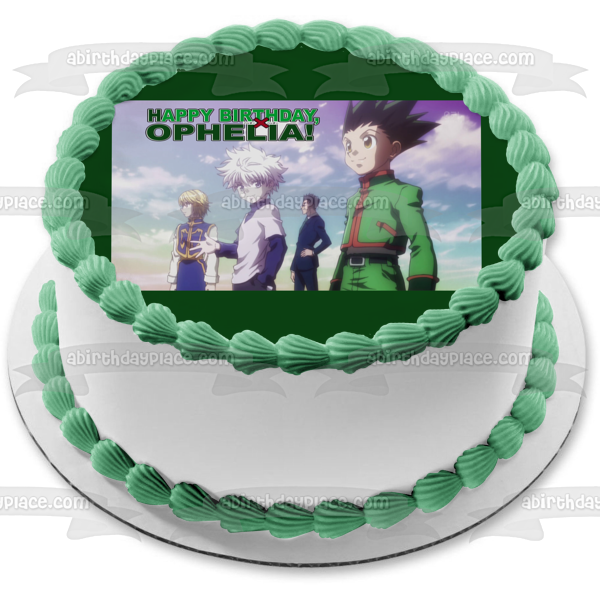 Hunter X Hunter Killua Gon Kurapika Leorio Feliz cumpleaños Personalización Decoración comestible para tarta Imagen ABPID53689 