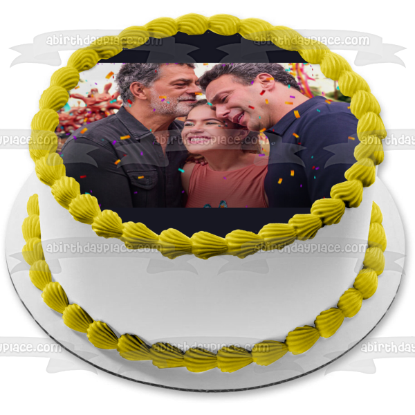 Decoración comestible para tarta con dos papás Vicenza Paco Imagen ABPID53937 