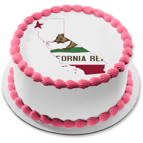 Imagen de decoración comestible para tarta del oso pardo del día de admisión de California ABPID54200 