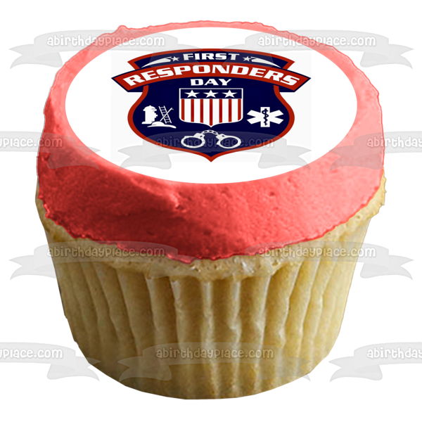 National First Responders Day First Responders Logo Edible Cake Topper Image ABPID54203