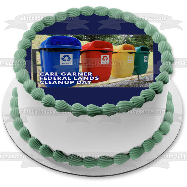 Imagen decorativa para tarta comestible del Día Nacional de la Limpieza de Contenedores de Reciclaje ABPID54213 