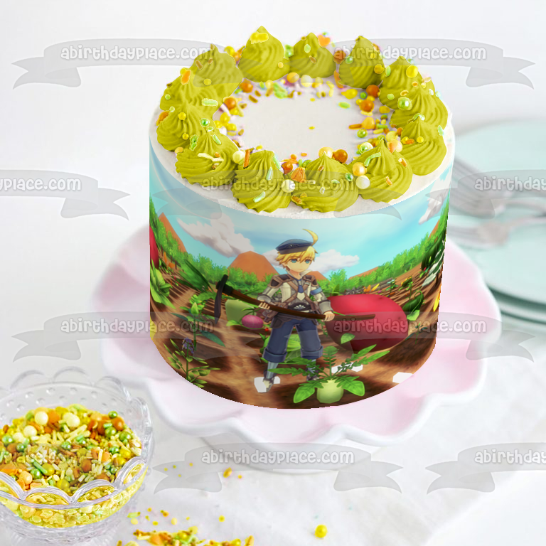 Rune Factory 5 Ares Gardening Edible Cake Topper Image ABPID53967