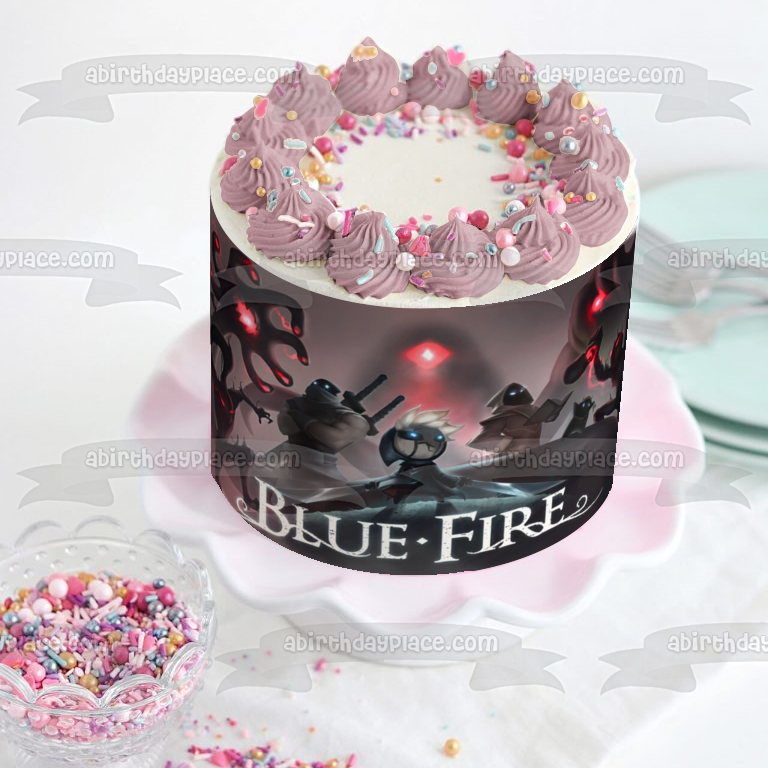 Blue Fire Umbra Edible Cake Topper Image ABPID53970