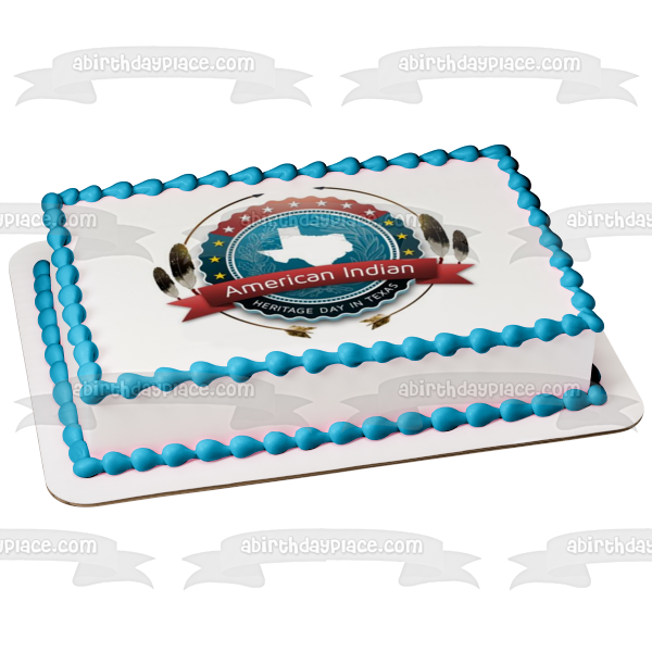 American Indian Heritage Day In Texas Texas State Seal Edible Cake Topper Image ABPID54244