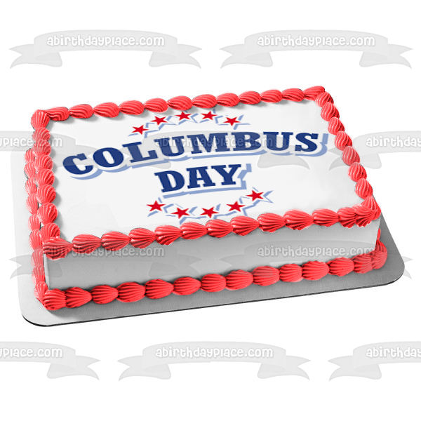 Columbus Day Stars Edible Cake Topper Image ABPID54268