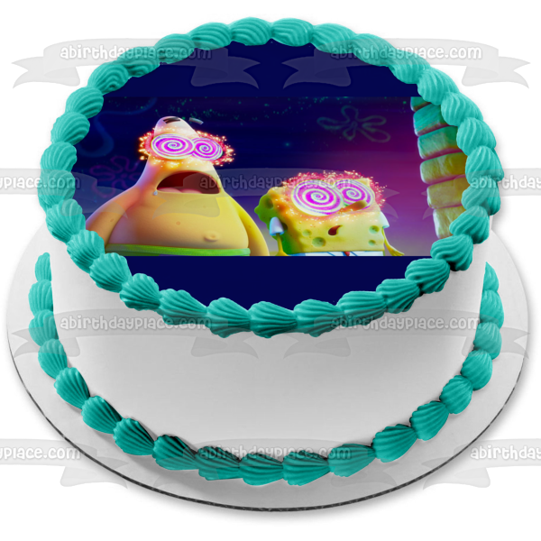 The SpongeBob Movie: Sponge on the Run Patrick and SpongeBob Funky Glasses Edible Cake Topper Image ABPID54005