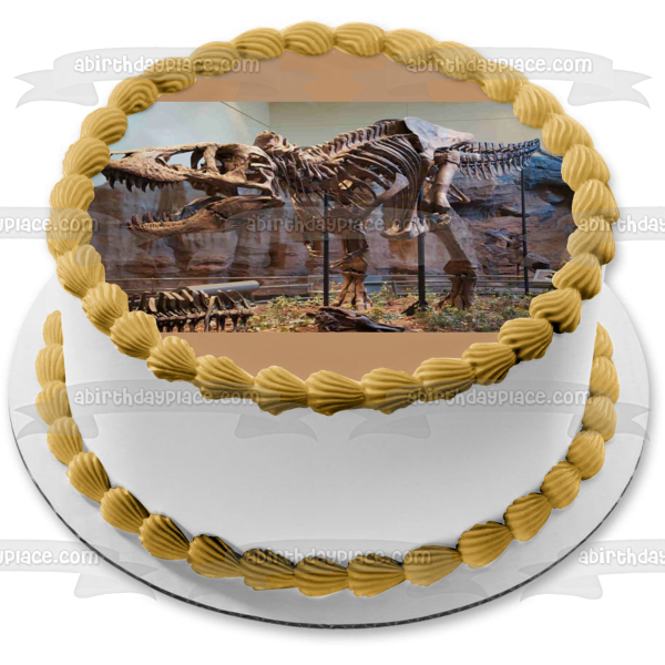 Tyrannosaurus Rex Skeleton Edible Cake Topper Image ABPID54017