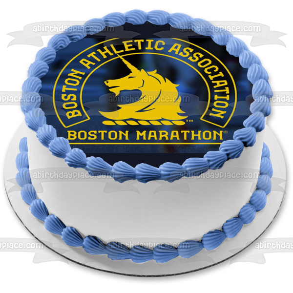 Imagen comestible para decoración de tarta con el logotipo del maratón de Boston ABPID54284 