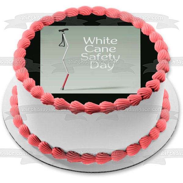 White Cane Safety Day Edible Cake Topper Image ABPID54288