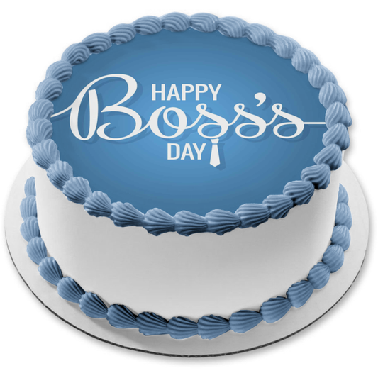 Adorno comestible para tarta con corbata de hombre Happy Boss's Day Imagen ABPID54291 