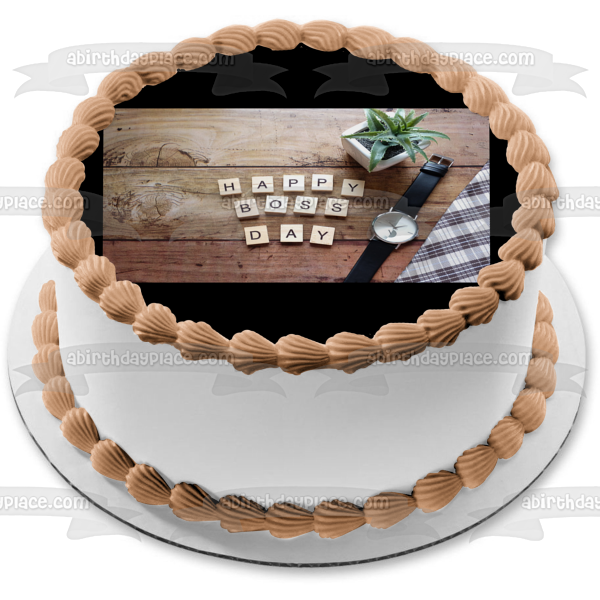 Happy Boss Day House Plant Watch Edible Cake Topper Image ABPID54298