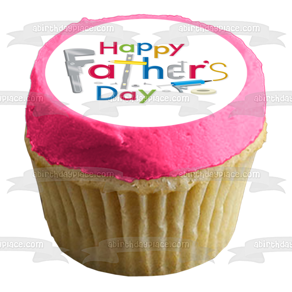 Happy Father's Day Assorted Tools Edible Cake Topper Image ABPID54047