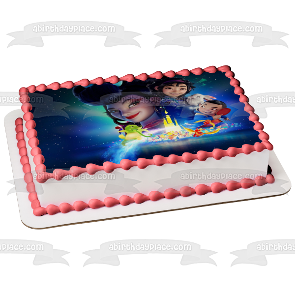 Over the Moon Mas Alla De La Luna Fei Fei Chang'e Jade Rabbit Gobi Chin Croak Edible Cake Topper Image ABPID56515