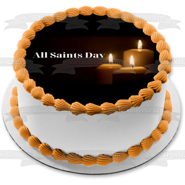 All Saints Day Candles Edible Cake Topper Image ABPID54331