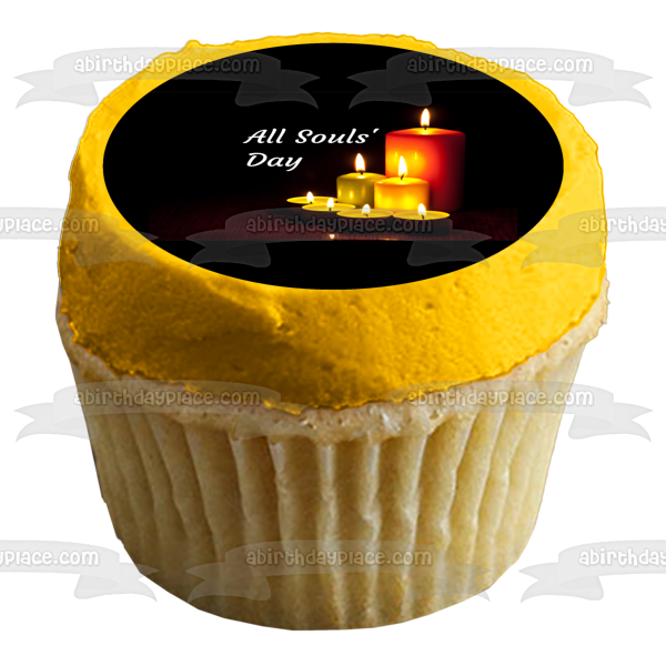 All Souls' Day Candles Edible Cake Topper Image ABPID54333