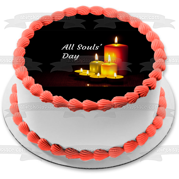 All Souls' Day Candles Edible Cake Topper Image ABPID54333