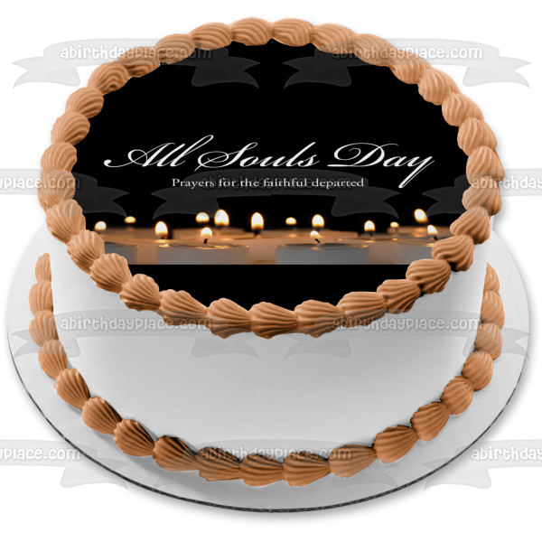 All Souls Day Prayers for the Faithful Departed Candles Edible Cake Topper Image ABPID54334