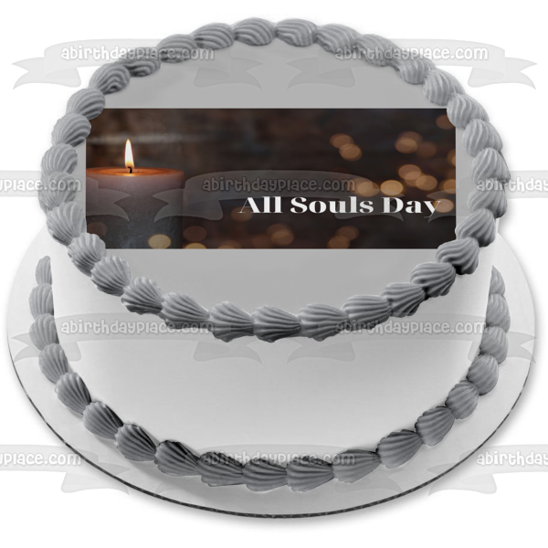 All Souls Day Candles Edible Cake Topper Image ABPID54335