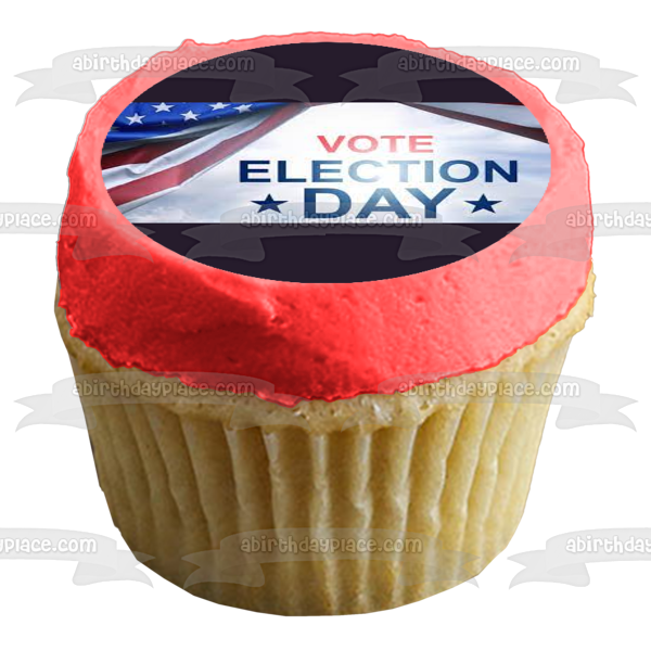 Election Day Vote American Flag Edible Cake Topper Image ABPID54336