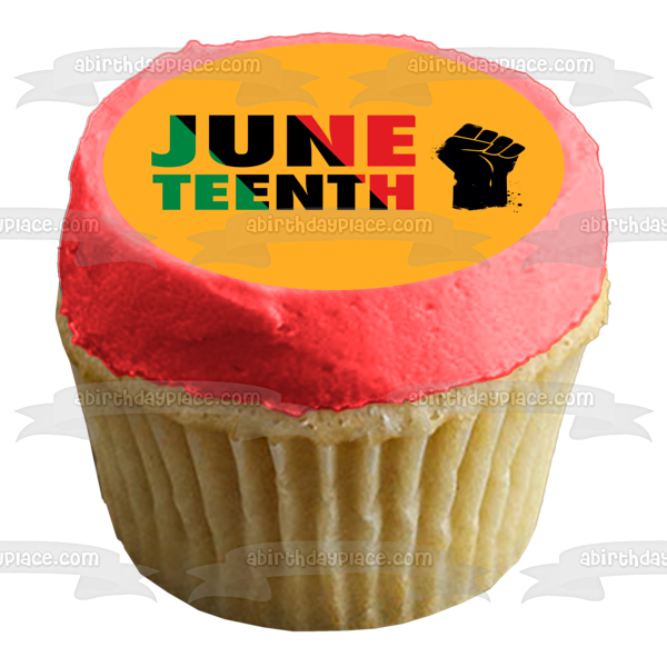 Juneteenth Freedom Day Fist Edible Cake Topper Image ABPID54109