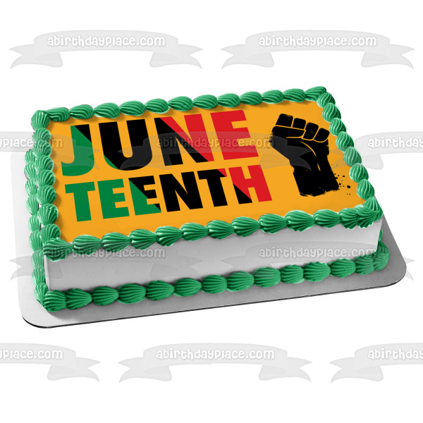 Juneteenth Freedom Day Fist Edible Cake Topper Image ABPID54109