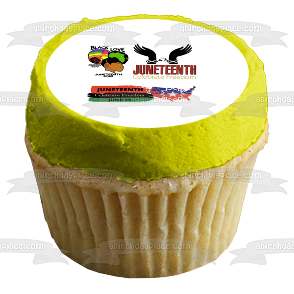 Juneteenth Día de la Libertad Amor Negro Celebrar la Libertad Estados Unidos de América Imagen comestible para tarta ABPID54110 