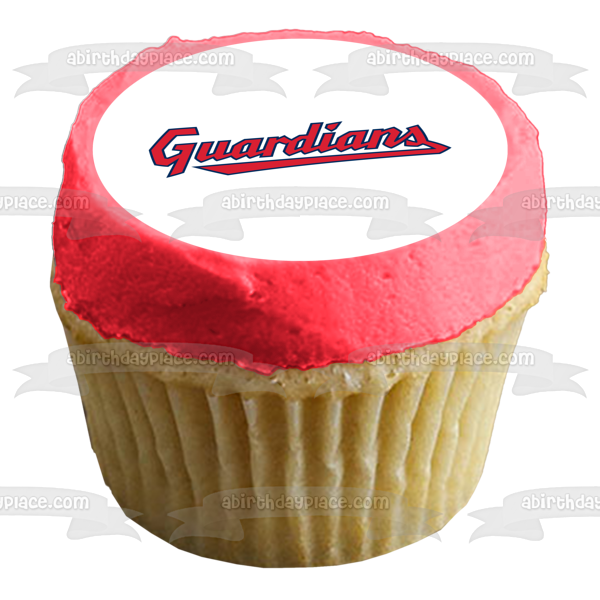 Imagen comestible para decoración de tarta con el logotipo de los Cleveland Guardians ABPID54367 