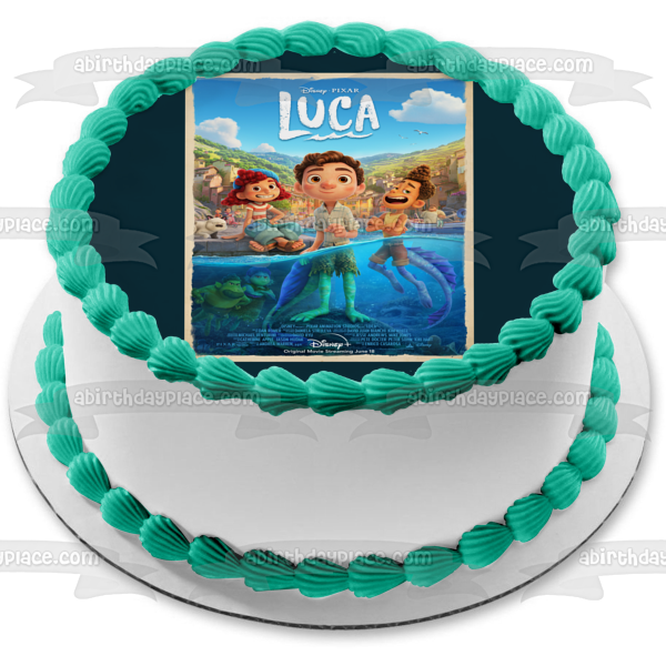 Luca Movie Poster Giulia Marcovaldo Alberto Scorfano Edible Cake Topper Image ABPID54120