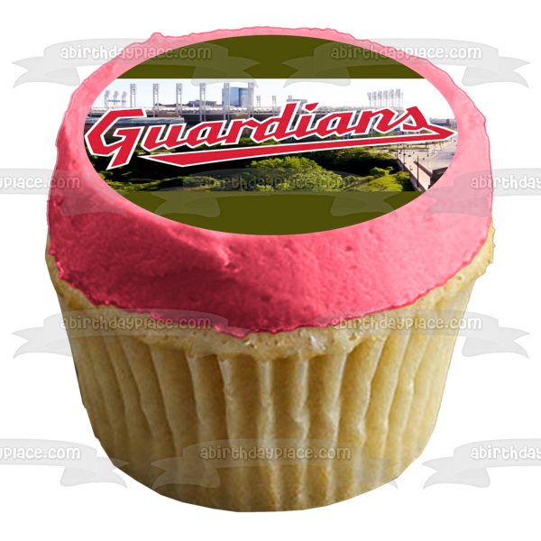 Imagen comestible para decoración de tarta con el logotipo de los Cleveland Guardians ABPID54368 