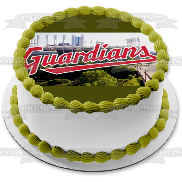 Imagen comestible para decoración de tarta con el logotipo de los Cleveland Guardians ABPID54368 