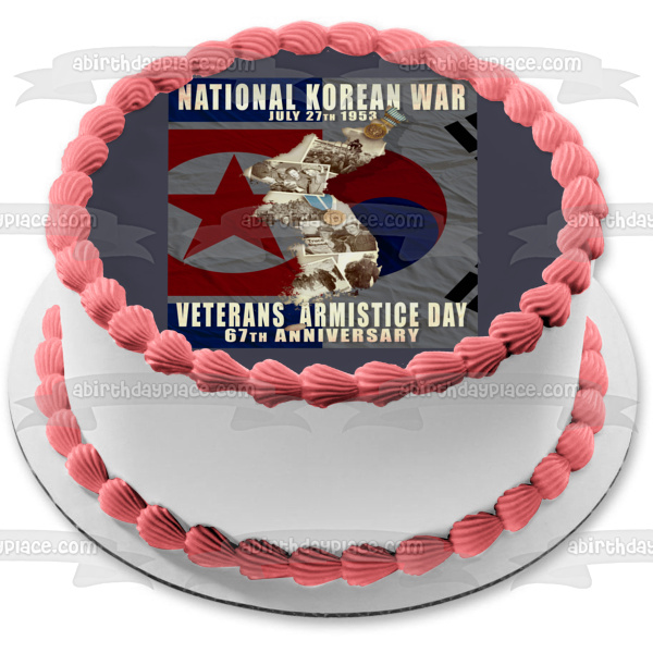 Imagen comestible para tarta del 67 aniversario del Día Nacional del Armisticio de los Veteranos de la Guerra de Corea ABPID54145 