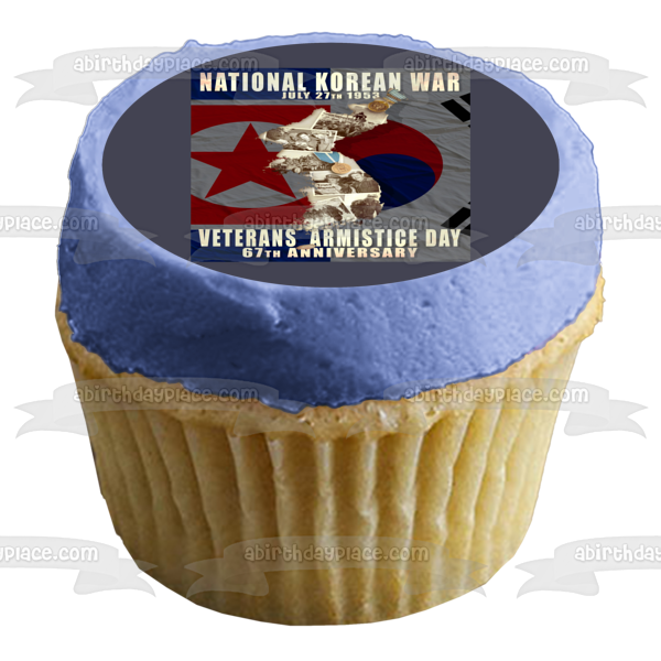 Imagen comestible para tarta del 67 aniversario del Día Nacional del Armisticio de los Veteranos de la Guerra de Corea ABPID54145 