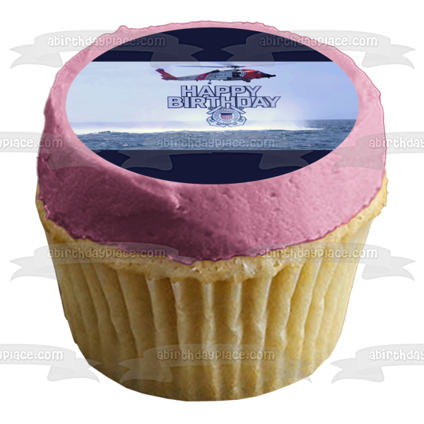 Happy Birthday U.S. Coast Guard Edible Cake Topper Image ABPID54151