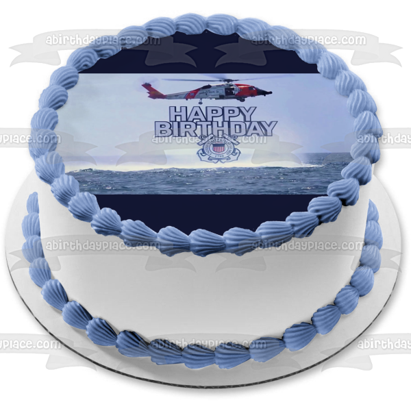 Happy Birthday U.S. Coast Guard Edible Cake Topper Image ABPID54151