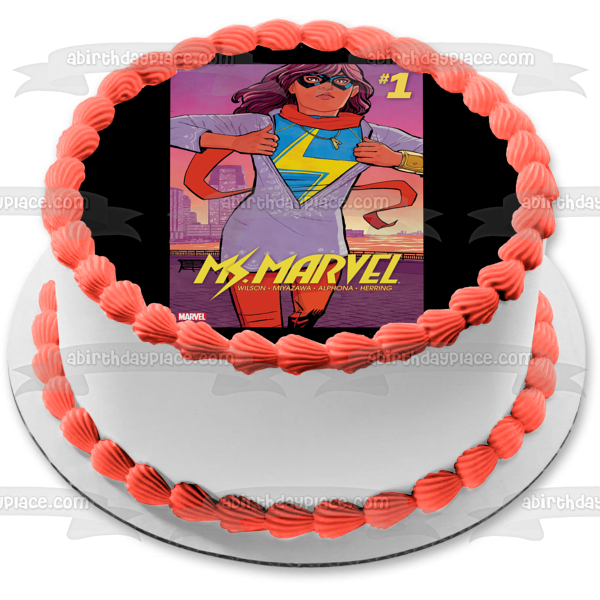 Ms. Marvel Edible Cake Topper Image ABPID54396