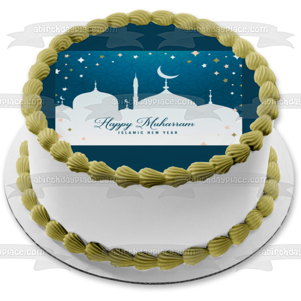 Happy Muharram Islamic New Year Edible Cake Topper Image ABPID54164