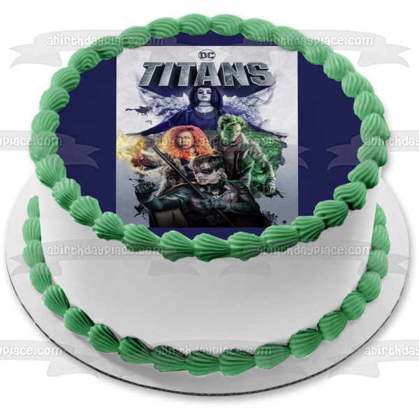 Imagen comestible para tarta con diseño de hombre negativo de Titans Raven Beast Boy Starfire ABPID54414 