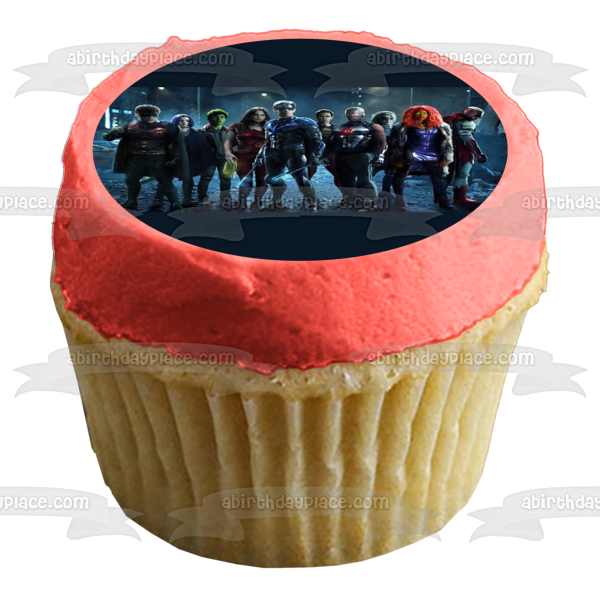 Titans Raven Dick Grayson Jason Todd Donna Troy Starfire Beast Boy Deathstroke Edible Cake Topper Image ABPID54415