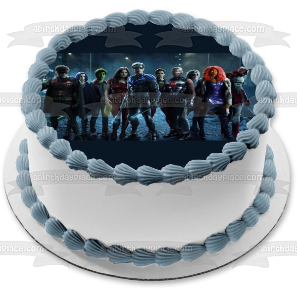 Titans Raven Dick Grayson Jason Todd Donna Troy Starfire Beast Boy Deathstroke Edible Cake Topper Image ABPID54415