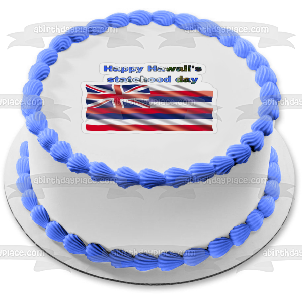 Imagen comestible para decoración de tarta con bandera del Día de la Estadidad de Hawaii, ABPID54175 