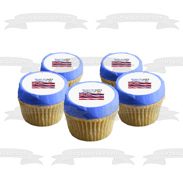 Happy Hawaii Statehood Day Flag Edible Cake Topper Image ABPID54175