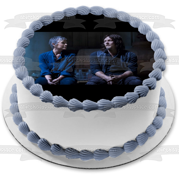 Imagen de decoración comestible para tarta de Daryl y Carol de The Walking Dead ABPID54430 