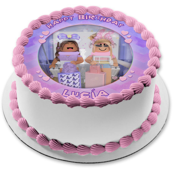 Girl Roblox Cupcake Topper Pink Roblox Birthday Party 