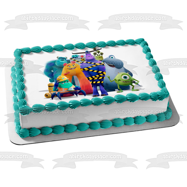 Monsters at Work James P. Sullivan Mike Wazowski Celia Mae  Tylor Tuskmon Edible Cake Topper Image ABPID54500