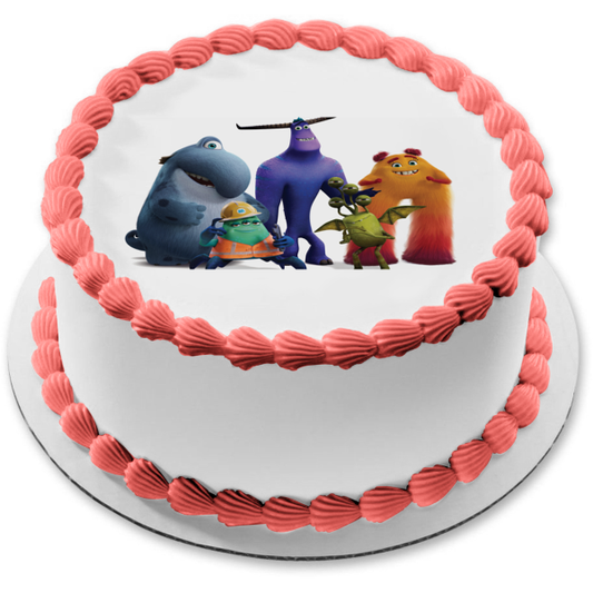 Monsters at Work Mike Wazowski Tylor Tuskmon James P. Sullivan Edible Cake Topper Image ABPID54502