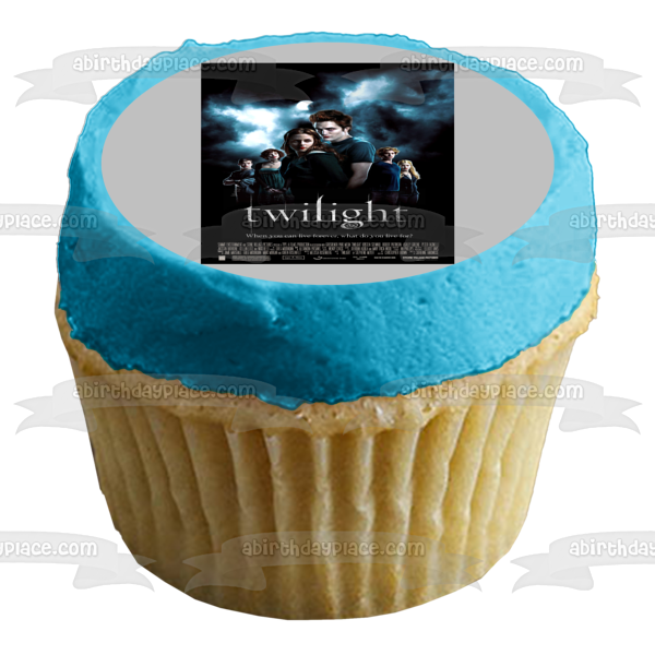 Póster de la película Crepúsculo Edward Bella Alice Jasper Emmet Rosalie decoración comestible para tarta imagen ABPID54542 