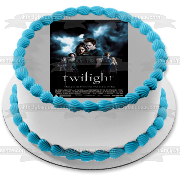 Póster de la película Crepúsculo Edward Bella Alice Jasper Emmet Rosalie decoración comestible para tarta imagen ABPID54542 