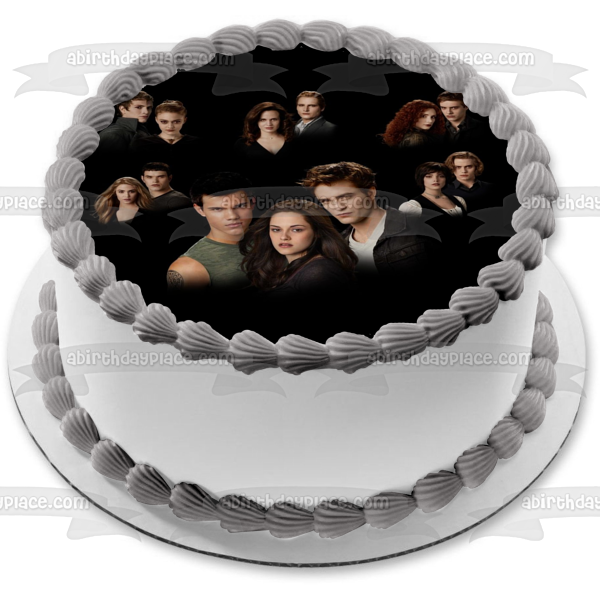 La saga Crepúsculo: Eclipse Bella Edward Jacob Rosalie Alice Jasper Emmet Carlisle Esme Jane Victoria James Riley Imagen comestible para tarta ABPID54562 