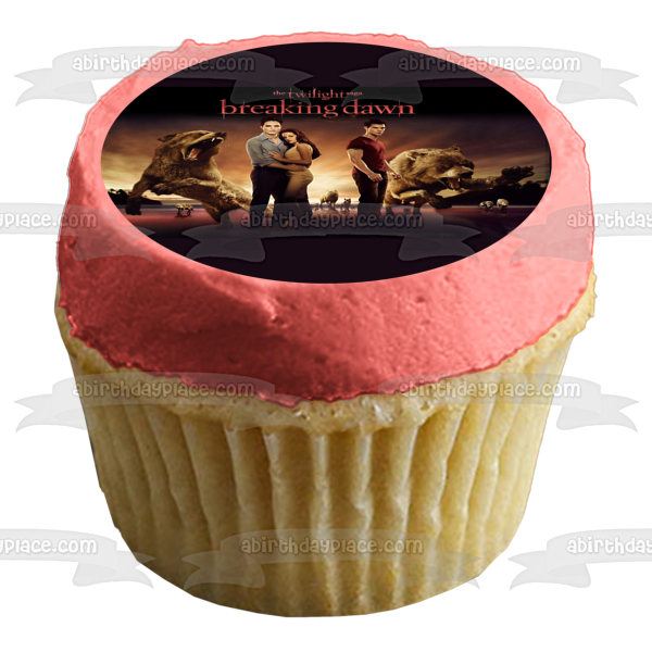 The Twilight Saga: Breaking Dawn Part 1 Bella Edward Jacob Wolves Edible Cake Topper Image ABPID54581